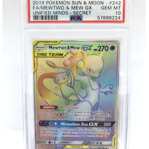 Mewtwo & Mew GX 242/236 PSA 10 Graded Pokemon Card (Unified Minds)